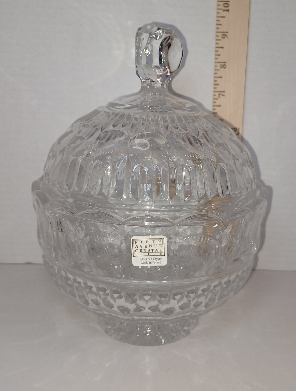 Fifth Avenue - Princeton Crystal Covered Candy Dish - Clear Cut Glass